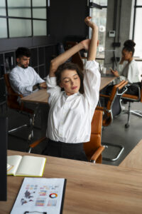 Hakkımızda medium shot woman stretching work